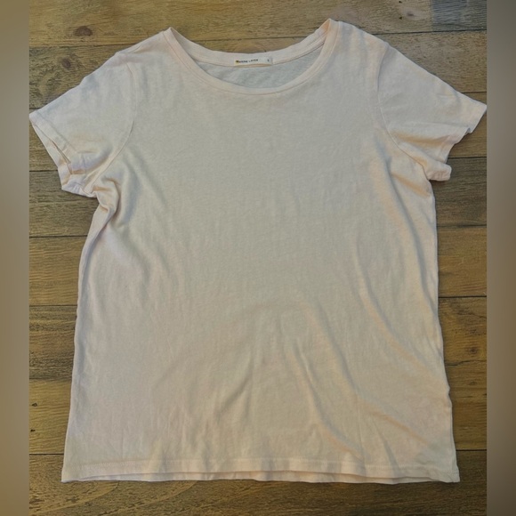 Marine Layer Women's Short Sleeve Tee Light Peach color - Picture 3 of 8